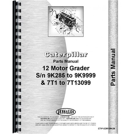 Fits Caterpillar 12 Motor Grader Parts Manual 7T17T3099 And 9K28549K9999